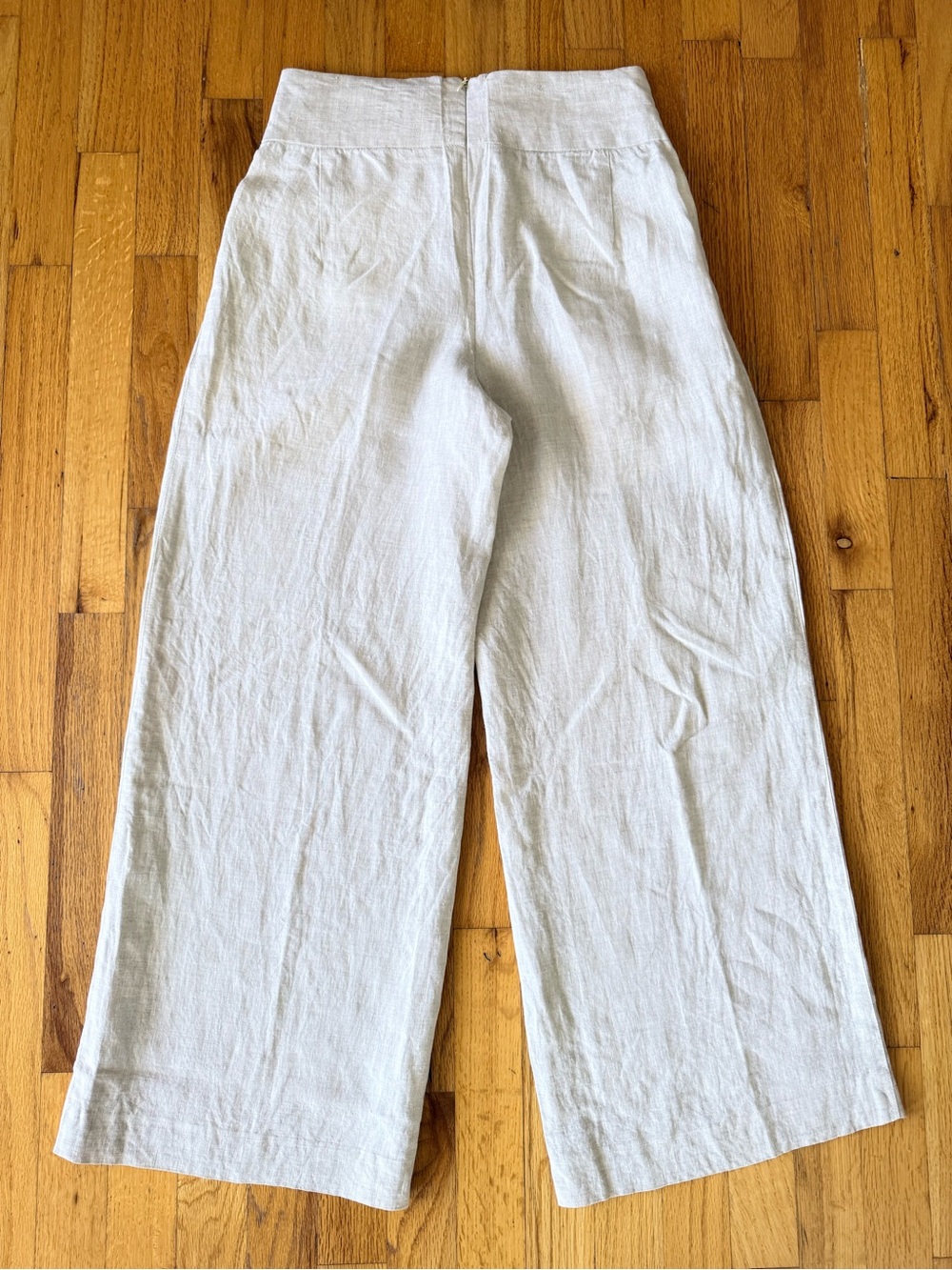 Custom Tailored Linen High Rise Wide Leg Pleated Trouser Pants - Picture 6 of 6